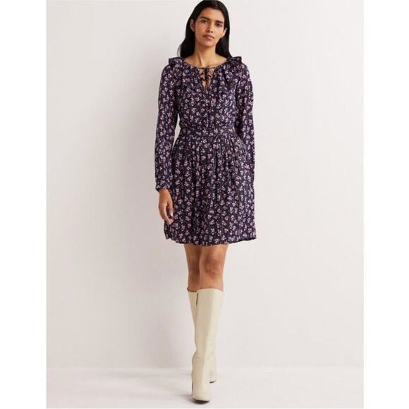 NWT Boden Metallic Frill Long Sleeve Dress 12 US - Picture 1 of 10